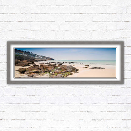 Sennen Cove, Cornwall. Panoramic framed picture print. A choice of picture frames available.