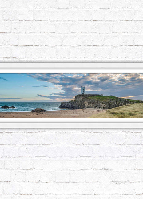 Llanddwyn lighthouse framed picture. Anglesey, North Wales. Framed picture in a choice of styles.