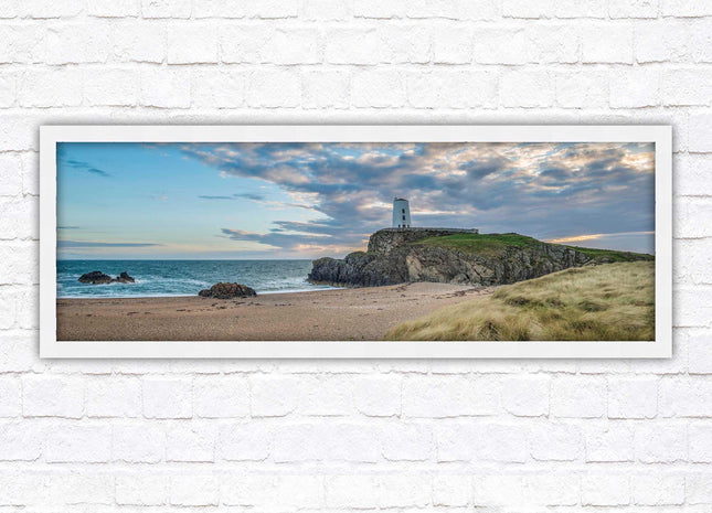 Llanddwyn lighthouse framed picture. Anglesey, North Wales. Framed picture in a choice of styles.