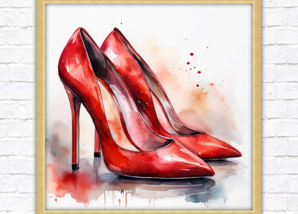 High heels Framed picture print choice of frames and sizes square