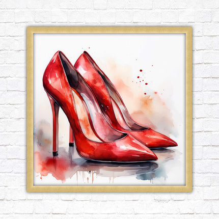 High heels Framed picture print choice of frames and sizes square