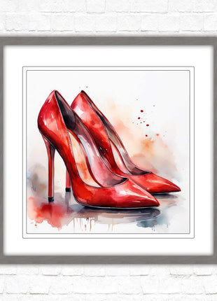 High heels Framed picture print choice of frames and sizes square