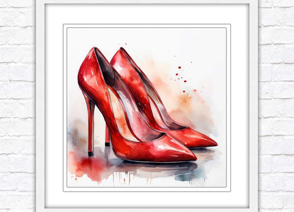 High heels Framed picture print choice of frames and sizes square