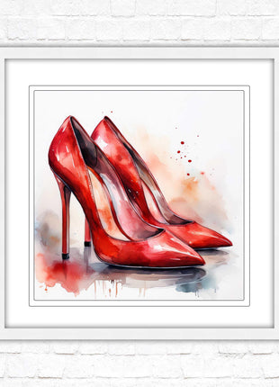 High heels Framed picture print choice of frames and sizes square