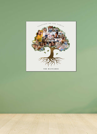 Clone of test family tree collage canvas picture print Tree shape wall art family gift
