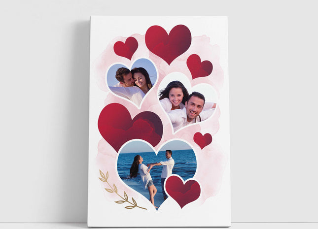 Valentines collage wall art with hearts and my pictures