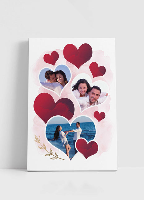 Valentines collage wall art with hearts and my pictures
