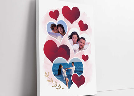 Valentines collage wall art with hearts and my pictures