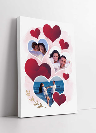 Valentines collage wall art with hearts and my pictures