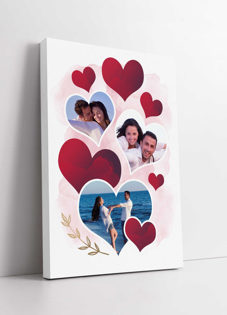 Valentines collage wall art with hearts and my pictures
