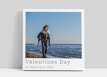 polaroid single photo canvas picture print. Choose the photo and text